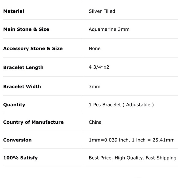 Aquamarine Cubic Zirconia & Silver Bracelet - Picture 5 of 6